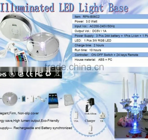Rechargeable Multi-color Led Centerpiece Light Base 6 Inch Led Vase Lighting Base for Wedding/ Party Decoration photo-4