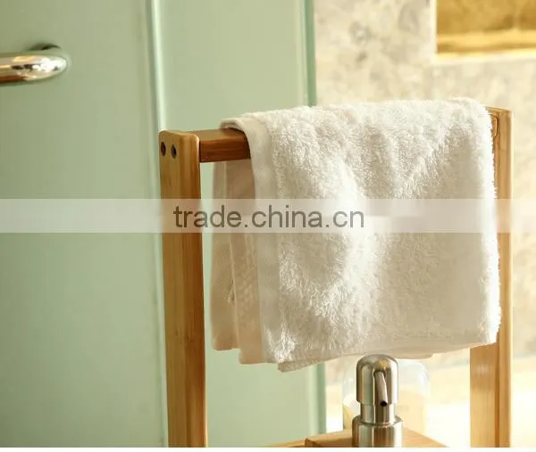 3 Tiers Natural Bambooo Wooden Bamboo Bathroom Shelves for Towels photo-3