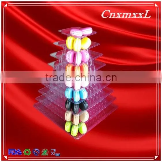 Unique 9 Tiers Clear Plastic Macaron Tower Macaron Stand photo-4