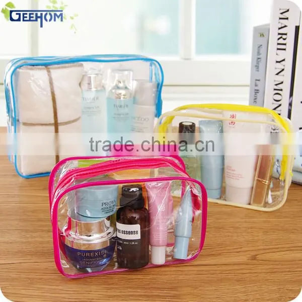 Clear Rectangle Pvc Zipper Waterproof Travel Bag Set photo-3
