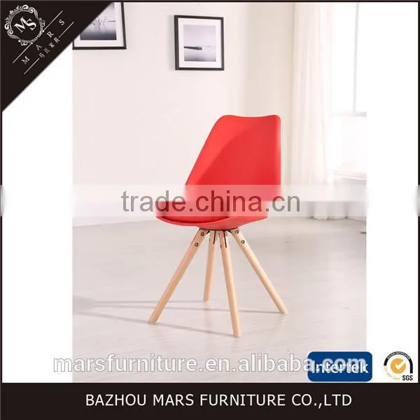 Cheap Wood Leg Green Plastic Chair photo-3
