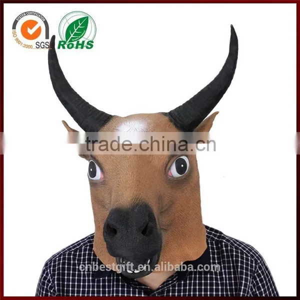 Manufacturers Full Head Rubber Animal Latex OX Bull Mask Halloween Minotaur Party Masks photo-4