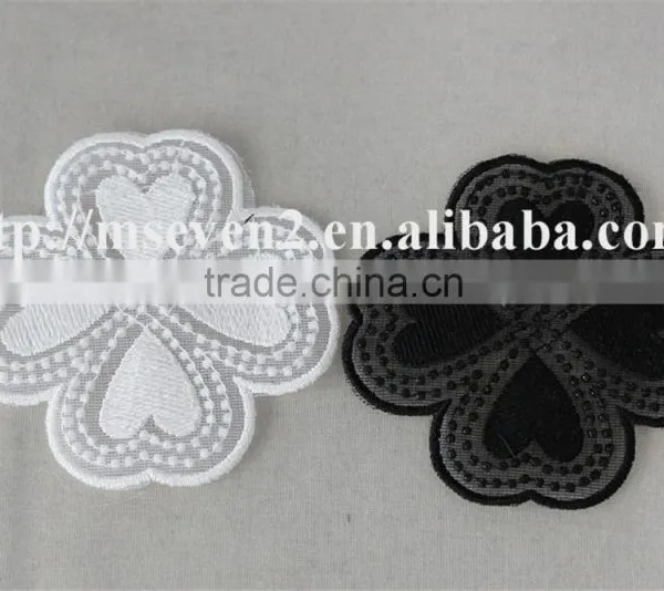 2016 Newest Design Black and White Embroidery Neck Lace Neck Patch Flower Pot Stands Designs photo-5