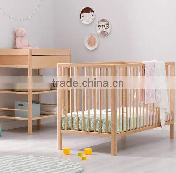 120x60cm Mattress Europe Nursery Wooden Baby Cot Bed photo-6