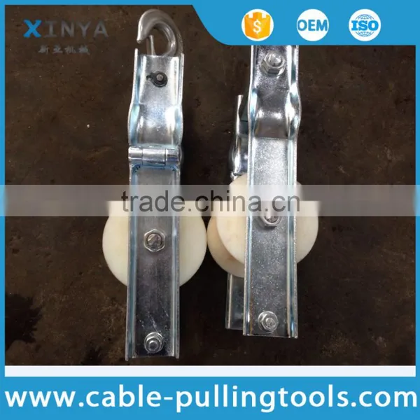 Aerial Cable Stringing Roller With Hook Cable Pulley Overhead Fiber Optic Cable Sheave photo-2