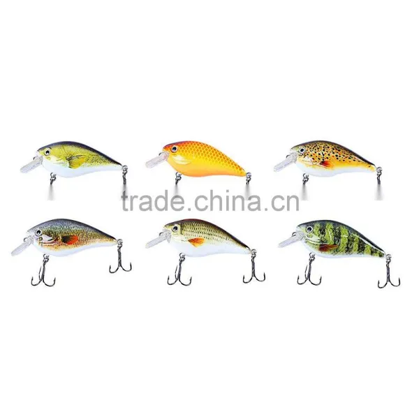 6pcs 6 Color Fishing Crankbait Hook Lure Bait Artificial Bait Sharp Fishing Hooks photo-2