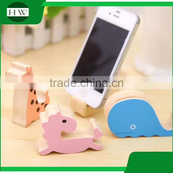 Mini Cartoon Wooden Portable Desktop Table Cell Mobile Phone Bracket Stand Support Holder photo-2