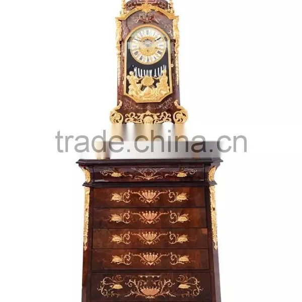 European Style Antique Wooden Table Clock With Table, Luxury Brass Mouthed Clock For Home Decor photo-5