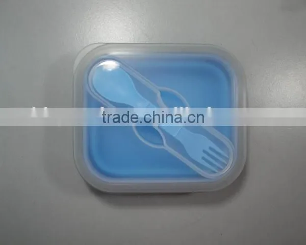 2015 Wholsale 2 Compartment Silicone Collapsible Lunch Box,silicone Lunch Container photo-2