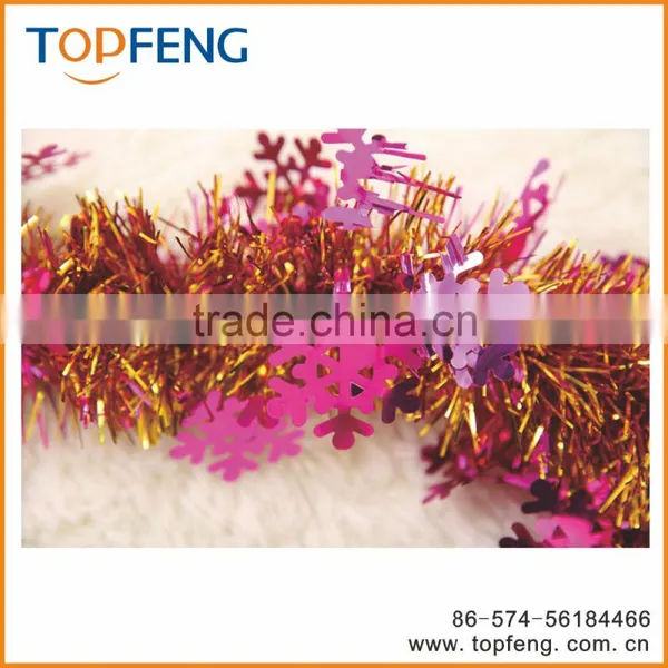 Christmas Tinsel With Snowflake/stage Decoration for Festival/christmas Wired Tinsel Garland photo-4