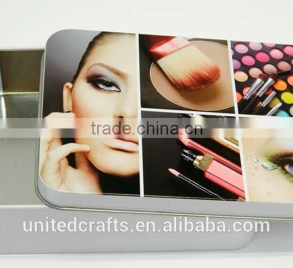 6" Vintage Style Make Up Desing Storage Tin Box Trinket photo-2