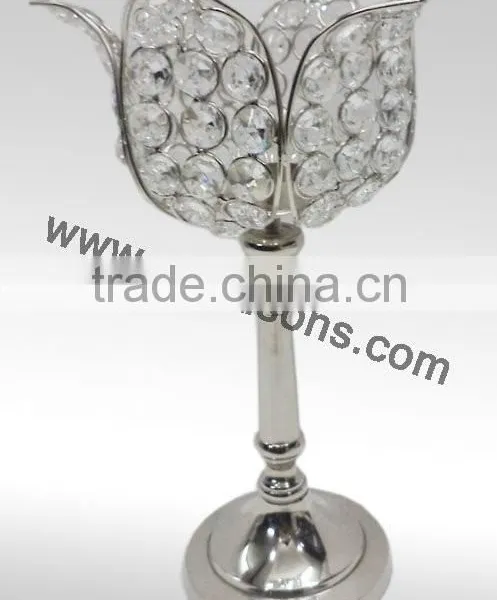 Crystal Candle Holder Stand With Metal , Crystal Tealight Holder Stand photo-4
