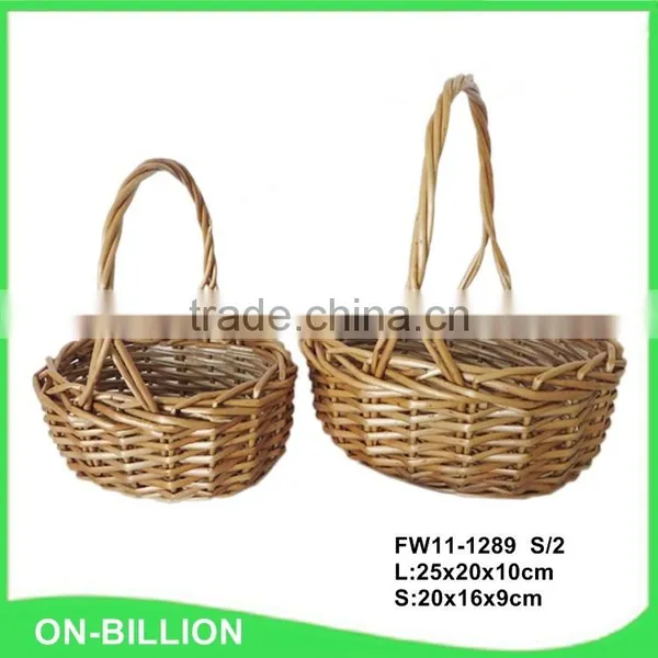 Unique Small Wicker Gift Handmade Flower Basket Empty photo-3