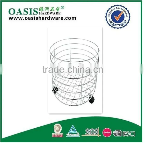 Muti-function Hotel Waste Basket, Metal With Chrome Plate photo-2