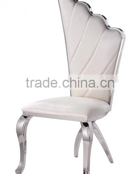 B8069 Angel Wing White Leather Recliner Dining Chair photo-2