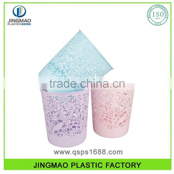 PP Semi-transparent Color Hollow Out Design Plastic Dustbin photo-2