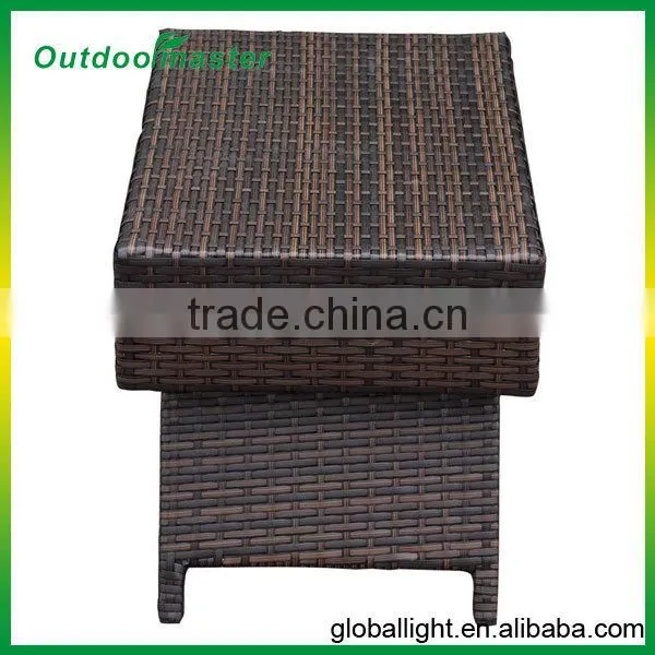 Outdoor Foldable Wicker Side Table Patio Furniture photo-2