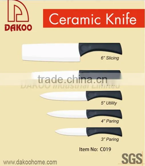 4 Pieces Color Handle Zirconia Chef/Paring Knife With Block photo-2