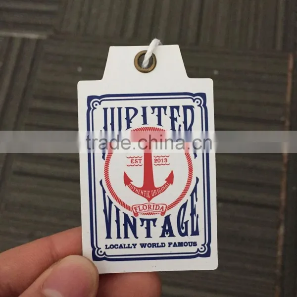 2017 High Quality Custom White Cardboard Paper Hang Tags for Garments photo-2