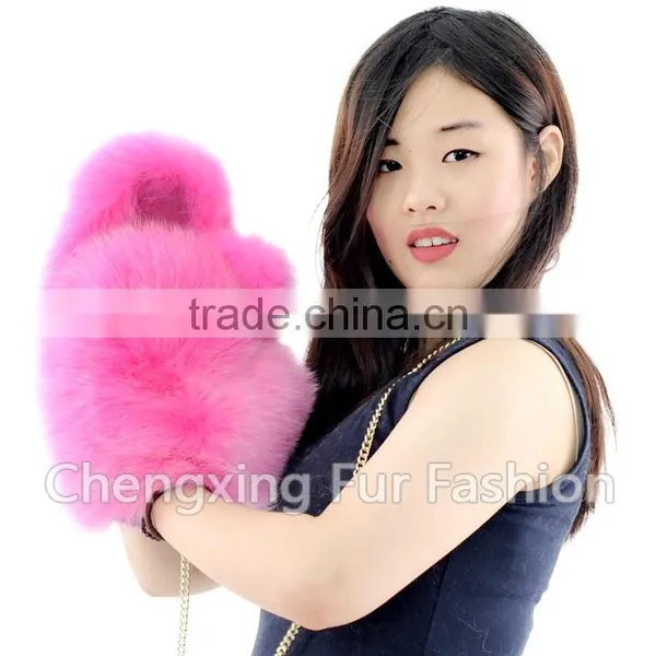 CX-A-67C Genuine Fox Fur Fingerless Winter Hand Leather Glove photo-4