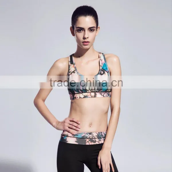 New Wholesale Women Printing Padded Sports Yoga Bra photo-4