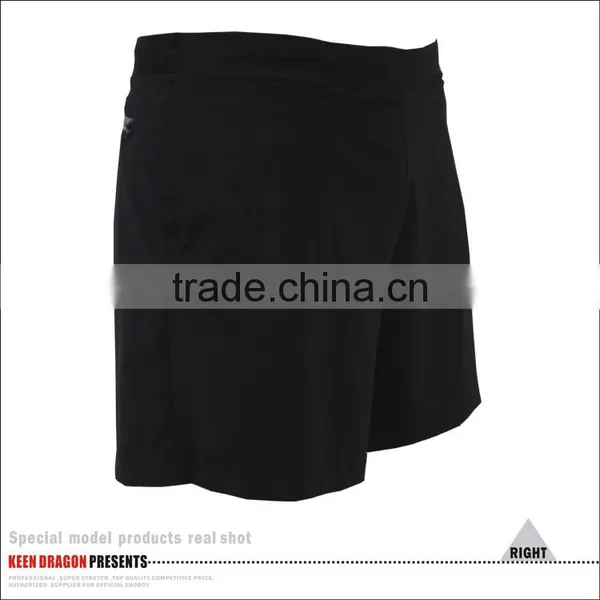 NEW CUSTOM DESIGN PLAIN BLACK MMA SHORTS WITH WATERPROOF ZEPPERS photo-5