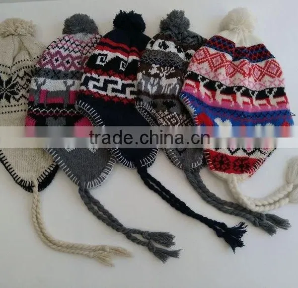 Knitted Beanie With Earmuffs,baby Beanie With Earflaps photo-6