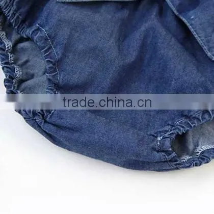 Blue Denim Bloomer Baby Diaper Cover Size for Newborn to 24 Month photo-4