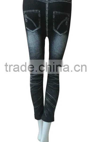 Jeans Printing Leggings Seamless Woman Underwear Ladies Seamless Leggings photo-3