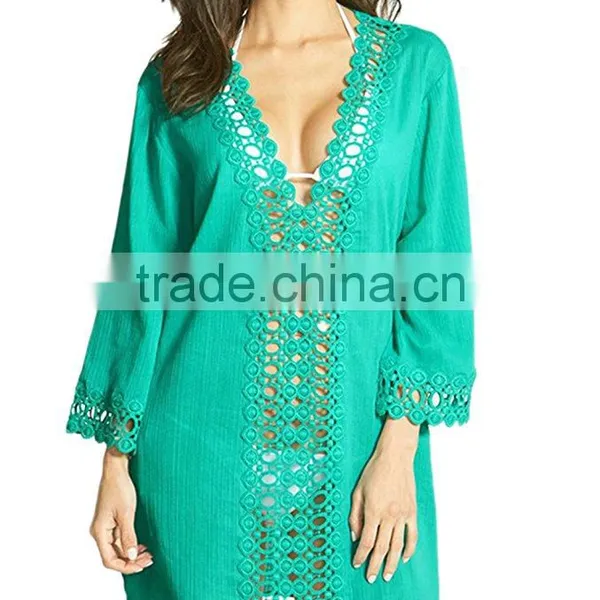 Walson Women's Floral Lace Beach Bikini Cover up Beach Dress Swimwear photo-4