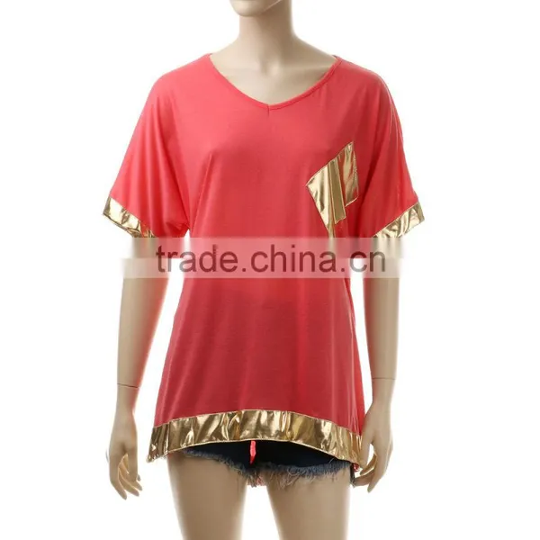 2017 Summer Ladies Asymmetrical Cotton Short Sleeve photo-5