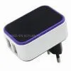 5V/2A Dual USB Cell Phone Charger With One Multi-connector, Used for IPhone/iPad