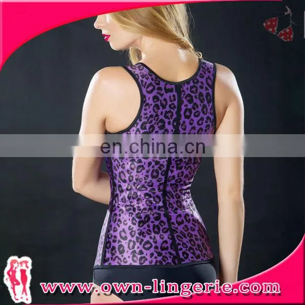 Hot Sale Latex Waist Trainer Vest Leopard Printed Underbust Corset photo-5