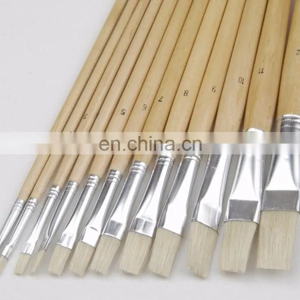 Long Wooden Handle Artist Bristle Paint Brushes photo-2