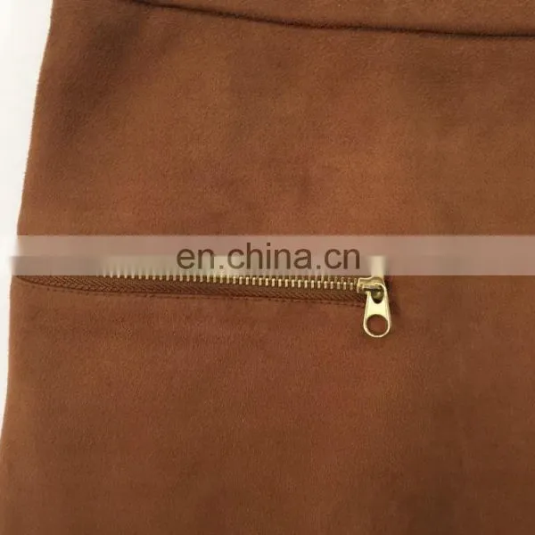 The New Spring and Summer 2017 Composite Faux Suede Zipper Skirts photo-5