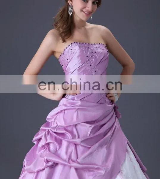 Grace Karin Long Strapless Purple and White Burgundy Quinceanera Dresses Cheap CL2519 photo-5