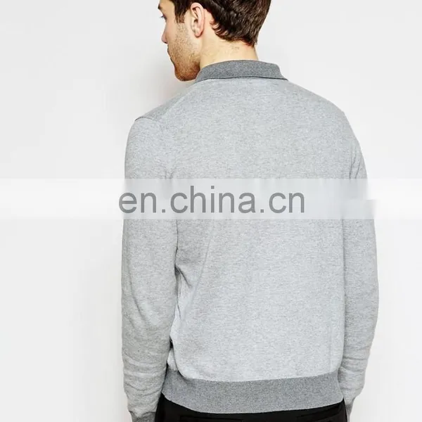 Yihao Trade Assurance Contrast Colour Long Sleeve 100 Cotton/Polyester/CVC/TC Pique Fabric Unbranded Polo Shirts photo-2
