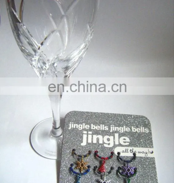 Striped Too. Christmas Tree and Snowflake WINE GLASS CHARMS, Set of 6 Luxury Wine Charms. Handmade in Ireland, Christmas themed