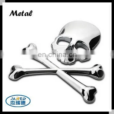 3D Skull Metal Car Motorcycle Sticker Label Skull Emblem Badge photo-2
