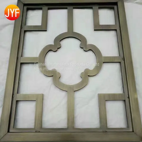 Brass PVD Brushed Stainless Steel Decorative Screen Laser Cut Wall Panel for Hotel Restaurant Decoration photo-2