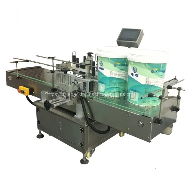 Automatic Round Pails Side Adhesive Sticker Labeling Machine