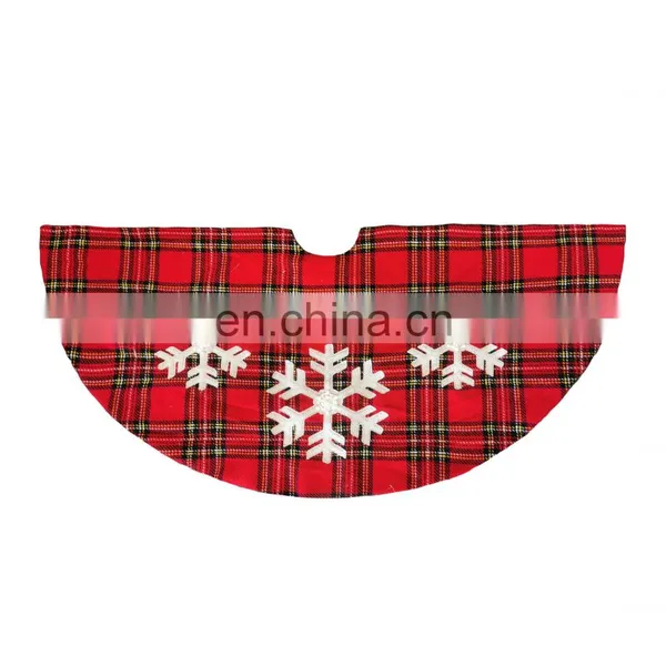Decorative Print Red Stripe Tree Skirt for Christmas photo-6
