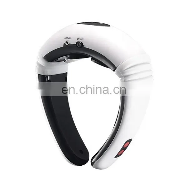 Electric U Shape Back Neck Shoulder Electrical Pulse Shock Body Massager Remote Control With Heat Portable EMS Neck Massager photo-4