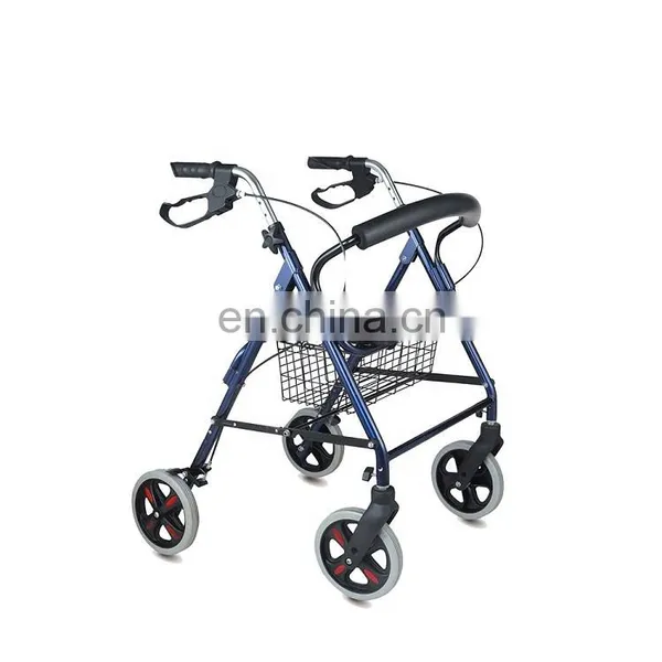 China Aluminum Folding Walking Aid Rollator Walker With Shopping Bag and Basket photo-6