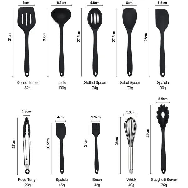 Kitchen Accessories Home and Kitchen Cookware Sets Silicone Kitchen Utensils Set Baking Tools Silicone Kitchen Cooking Utensils Set photo-2