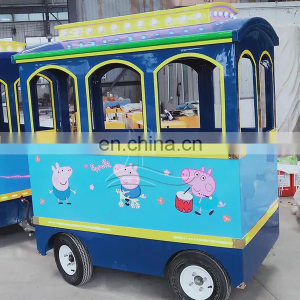 Funfair Rides Fiberglass Battery Operated Electric Trackless Tourist Train for Kids to Ride for Sale photo-3