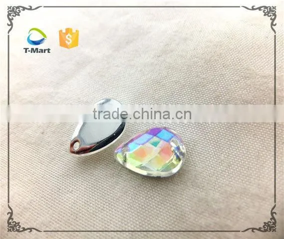 Tear Drop Shape Rainbow Coating Sewing on Banquet Garments photo-2