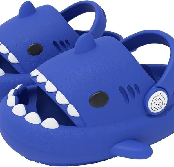 Shark Slides Non-Slip Novelty Open Toe Sandals Extremely Comfy Cushioned Thick Sole Cute Cartoon Shower Slippers