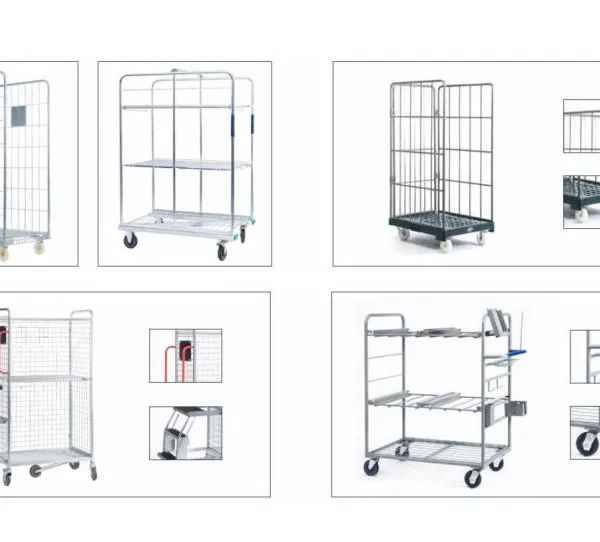Large Roll Container Foldable Steel Warehouse Storage Rolling Pallet Cage Trolley photo-2
