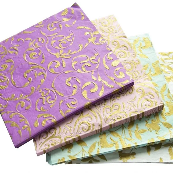 Ningbo PartyKing 3D Embossed Paper Napkin 16ct Guest Linen Decorative Hand Napkins - Cloth Like Paper Disposable Napkin